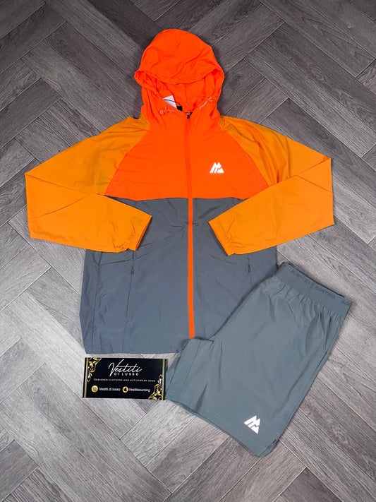 outdoor wear, MONTIREX, designer sportswear. orange and grey set